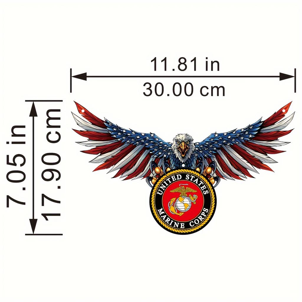 One piece, laser engraved flat UV printing metal US Navy Eagle flagship decorative painting Eagle silhouette art creative home