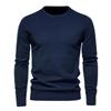 Warm Winter Sweater Men Thickness Pullover O-neck Solid Color Slim Fit Quality Mens Sweaters Pull Men