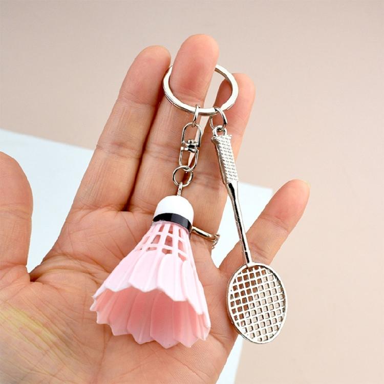 Elegant Badminton Racket Keychain Sports Themed Keyring Fashionable Key Accessory for Athletes Unique Key Holder