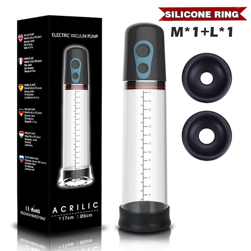 HESEKS Pompe à pénis automatique Pompe à vide Érection Électrique Masturbation masculine Agrandissement du pénis Extenseur Agrandisseur masculin Sexe