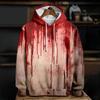 Spring And Autumn Fashion Men's Hoodie Holiday Party Role-playing Bloody Wounds 3D Print Hoodies Casual Boy Sweatshirt Women's Oversized Top Clothing