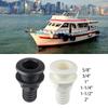 ABS Through Hull Fitting Boat Drainage Outlet Deck Drain Plug Overflow Component for Bilge Pump Yacht RV