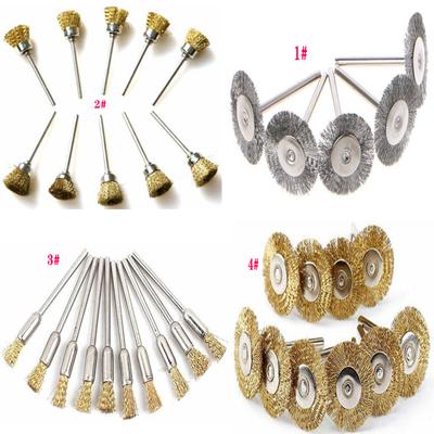 10 Pcs 18mm/20mm/22mm/25mm/40mm Wire Pencil Brush Wheel , For Rotary Tools Die Grinder Mini Drill Polishing Accessories