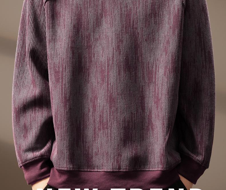 Men's Trendy Retro Print Loose Pullover: Heavyweight Half-High Collar Autumn Hoodie