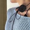 Simple Rose Flower Neckband Choker Necklace Jewelry Women Clavicle Chain Necklace Temperament Long Strap Neck Chain
