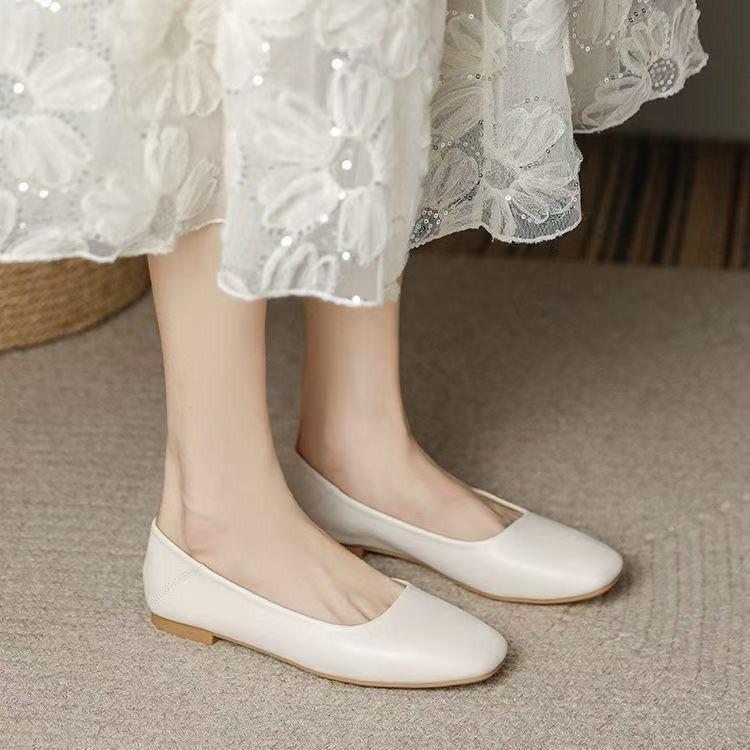 Summer new women's single shoes simple low-heeled Mary Jane small leather shoes versatile breathable commuting