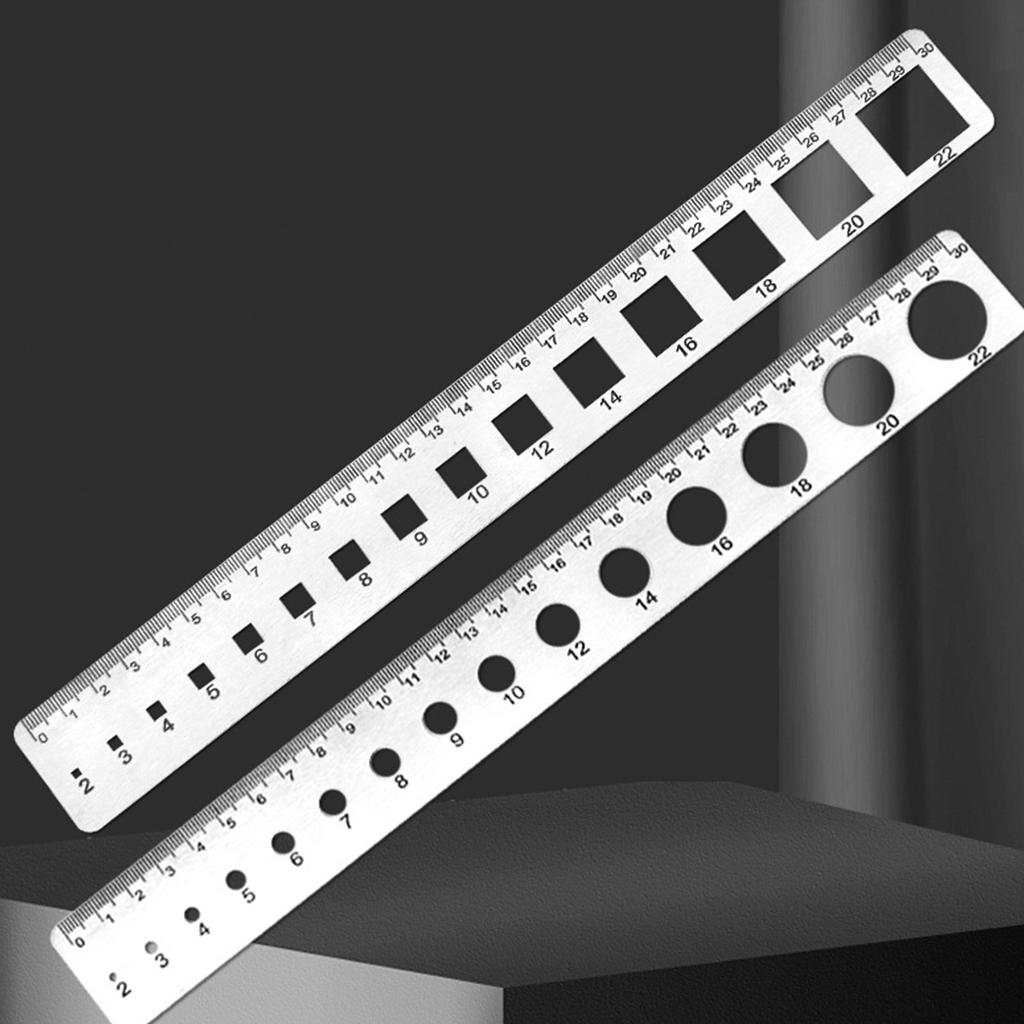 Precision Stainless Steel Ruler With Round Square Holes For Accurate Engineering Measurements 0.5mm Error Resistance