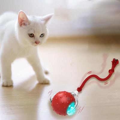 Cat Interactive Ball Toy 3 Mode Automatic Rolling Ball Faux Tail Rechargeable Smart Pet Electric Toy Cat Training Imitate Mouses