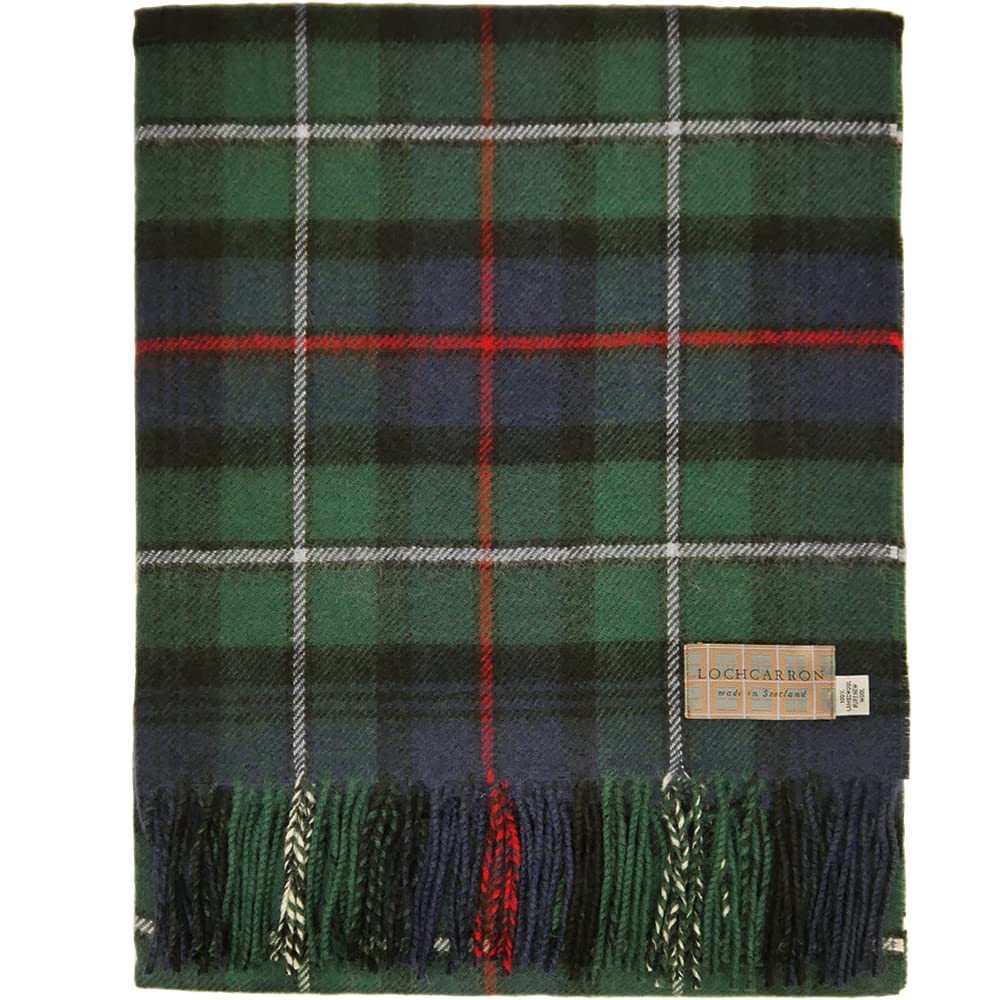 Made in Lambswool Tartan Check Scarf Lochcarron, Scotland, Large, 100% (Modern Mackenzie)