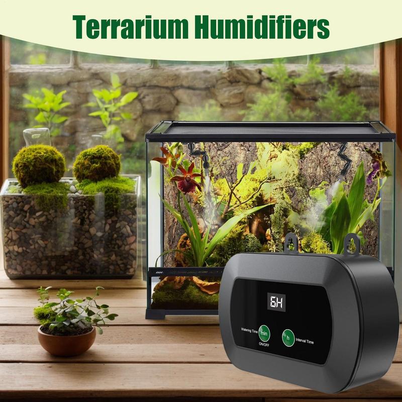 Terrarium Humidifier Automatic Humidifier For Reptile Tank With Timer 360 Degree Adjustable Misting Nozzles Fogger For Amphibian China Mainland