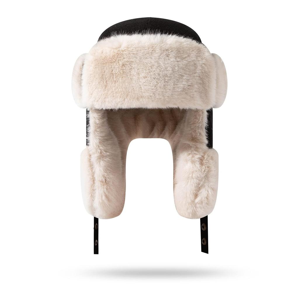 Croogo Pilot Cap with Ear Perfect for Flight Perfect for and Stylish Russian Style Boa Fleece Flight Cap Men's Flaps, Winter, Warm, Fleece-Lined Cap,