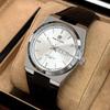 PABLO RAEZ Men's Dual Calendar Waterproof Quartz Watch with Leather Strap