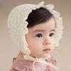 Květinová krajková dětská čepice Síťovaný klobouk pro princeznu s velkou krempou Roztomilý volánkový bavlněný klobouk pro princeznu