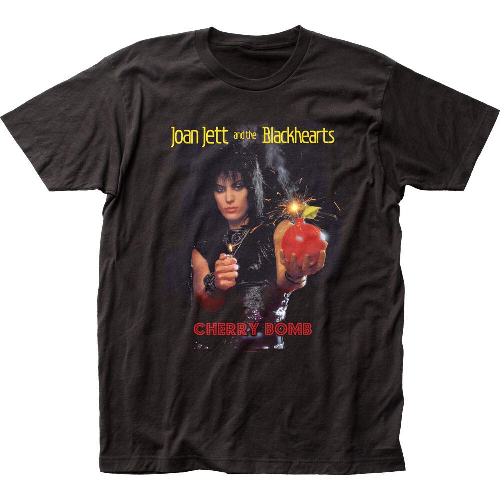 Joan Jett Cherry Bomb Mens T-shirt Rock and Roll Music Classic Band Tee Black L