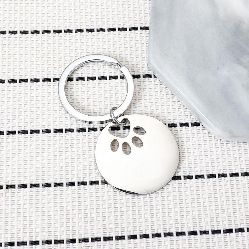 Gold Silver Black White Splicing Cat Stainless Steel Keychain Cute Cartoon Design Fashion Couple Pendant Practical Backpack Decoration