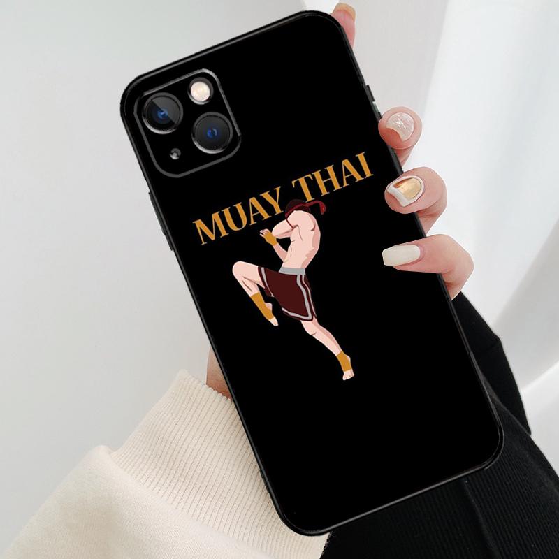 Muay Thai Vechtsport Boksen Telefoonhoesje Voor iPhone 13 12 11 14 15 16 Pro Max Mini X XS Max XR Plus Hoesje Achterkant