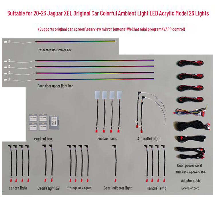 Jaguar XFL/XJL Colorful Ambient Light Speaker Cover for Car Interior