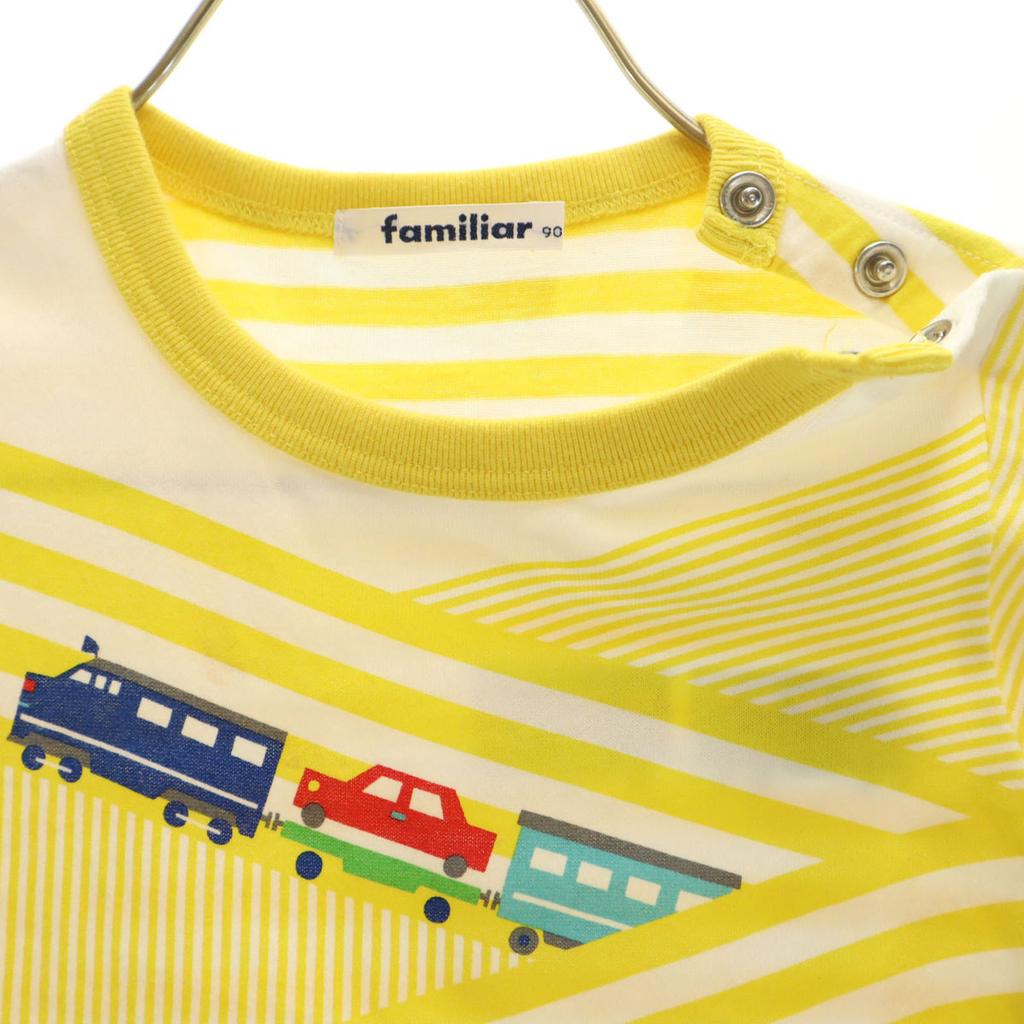 Familiar Made In Japan Freight Train Short Sleeve T-shirt 90 Yellow Kid's Used