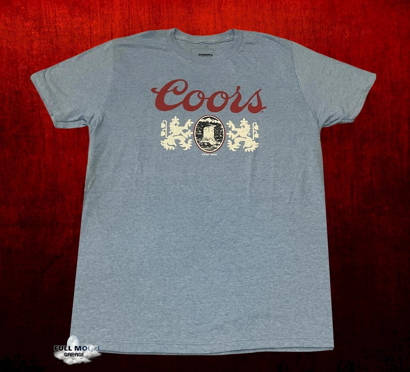 New Coors Banquet Beer Classic Retro Rustic Logo Men s Vintage T-Shirt S