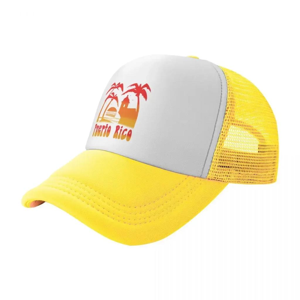 Orange Puerto Rico Coconuts Travel Palm Trees Beach Baseball Caps Women Coquette Outdoor Hip Hop Trucker Cap Hot Sale Dad Hat