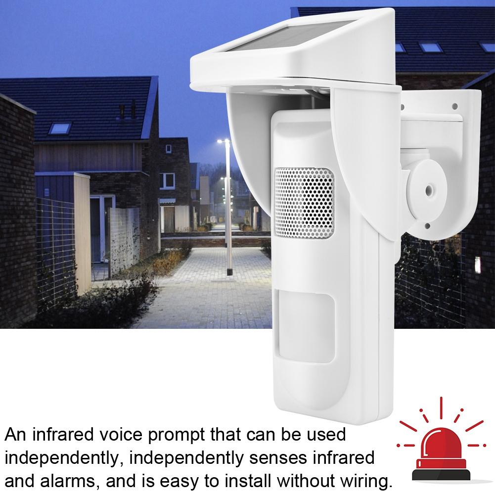 Nezávislý bezdrátový solární detektor pohybu Infračervený bezpečnostní poplašný systém
