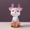 Mini Reindeer Statue Cartoon Fawn Elk Pattern Figurine Animal Cake Topper Desk