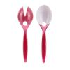Salad Cutlery Set, Red, Plastic, 2 Spoons