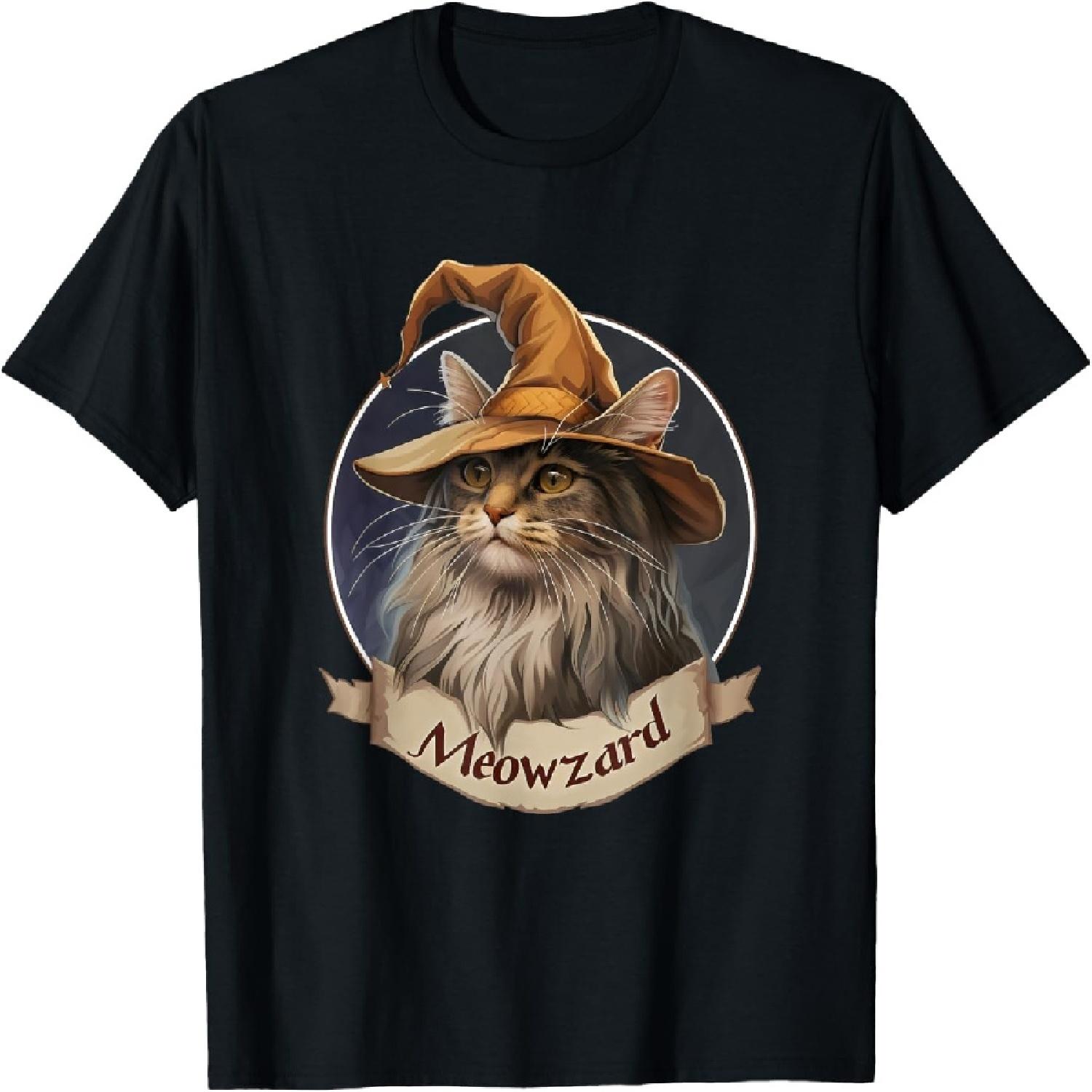 

Magical Meowzard Enchanting Halloween Wizard Cat T-Shirt XXXXXL чёрный