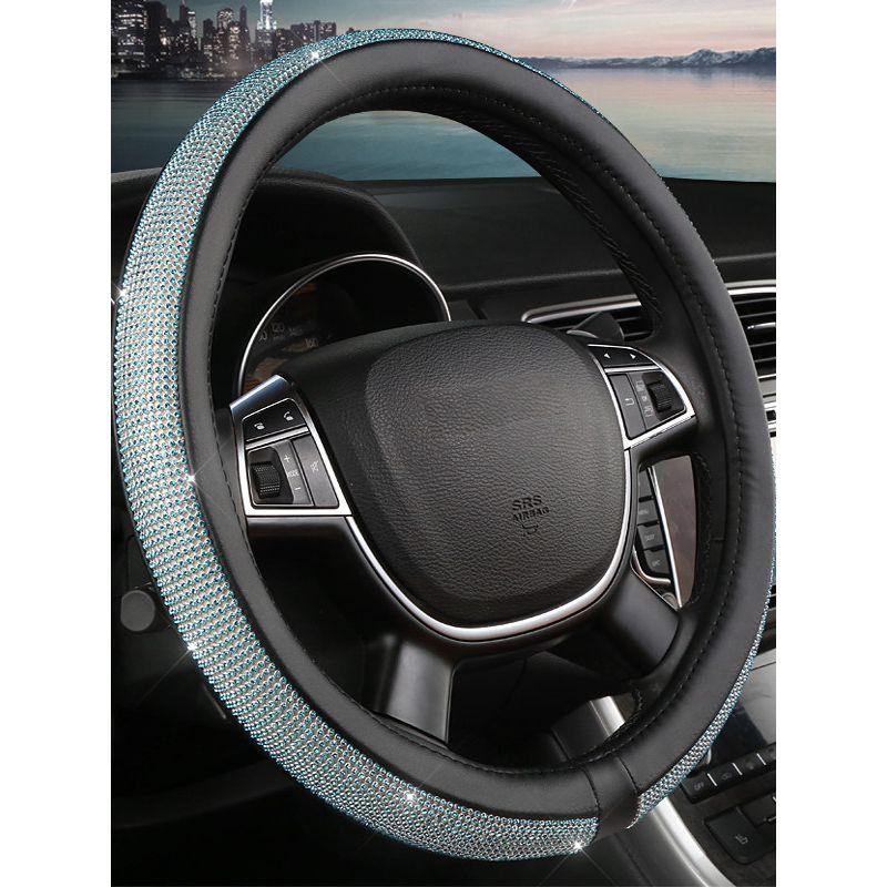 Car Steering Wheel Cover Universal Grip Cover Suitable for Four Seasons Summer Non-Slip Sweat-Absorbent Cute South Korea Fashion Rhinestone Diamond