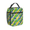 Football Pattern Lunch Bag Cute Lunch Box Office Portable Zipper Tote Food Bags For Child Oxford Custom Cooler Bag