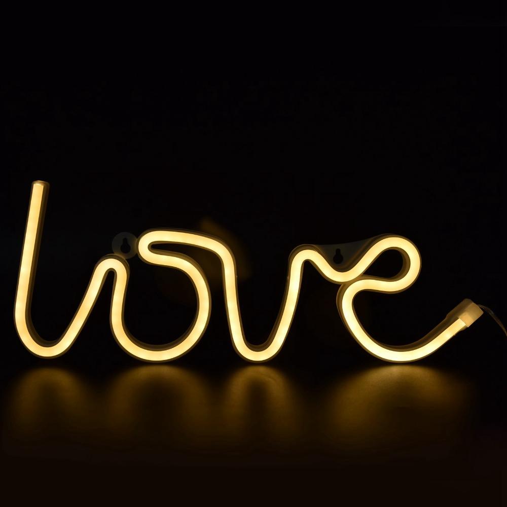 USB or Battery Powered Neon Sign Lamp Warm Light LED Neon Sign Neon Wall Sign  Wedding Decoration