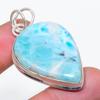 Natural Republic Larimar Edelstein 925 Sterling Silber Schmuck Anhänger 1,97" AP-14224