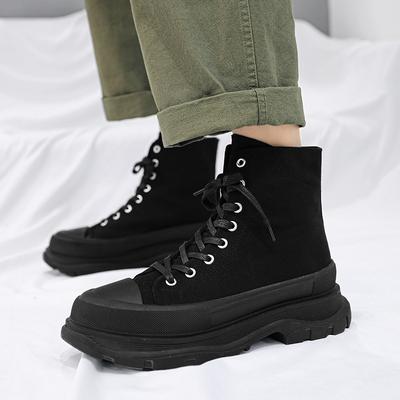 Hohe Canvas-Schuhe roh original ins Burst Skateboard-Schuhe Muffin dicke Sohle Hip-Hop Canvas-Stiefel Tide
