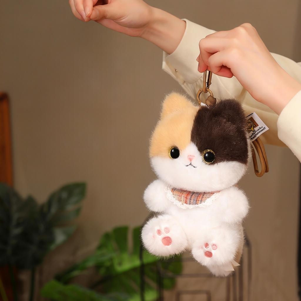 Sitting Kitten Plush Toy Cartoon Siamese Black 3-Color Cat Doll Soft Fluffy Cartoon Animal Plushie Appeasing Birthday Gift