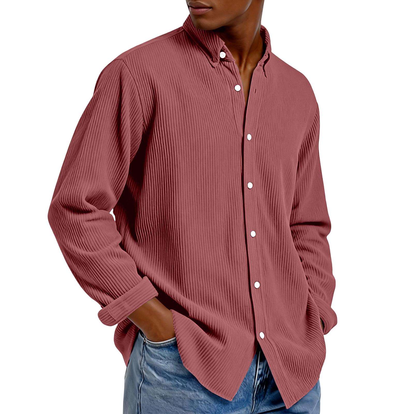 

Men Up Casual T Shirt Long Sleeve Loose Fit Tops Fall Fashion Regular Fit Cardigan Tops XXL винний