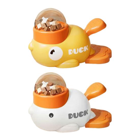1/2Pcs Pet Feeder Duck Shape Slow Feeder Puzzle Toy Food Grade Washable Treat Dispenser with Visible Window Interactive Slow Feeder