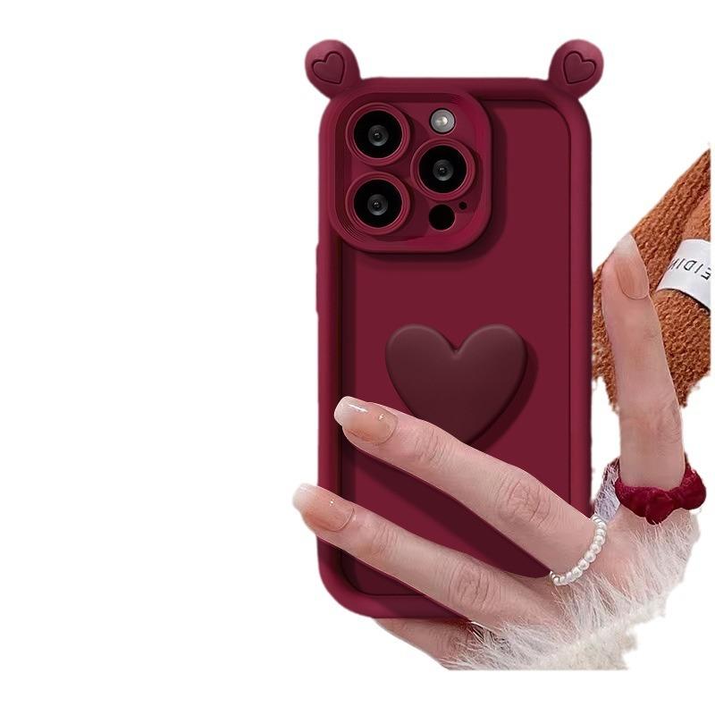 Applicable To Apple 15promax Mobile Phone Case IPhone 13/14 Red Love Doll 11/12 Frosted Silicone XS Soft