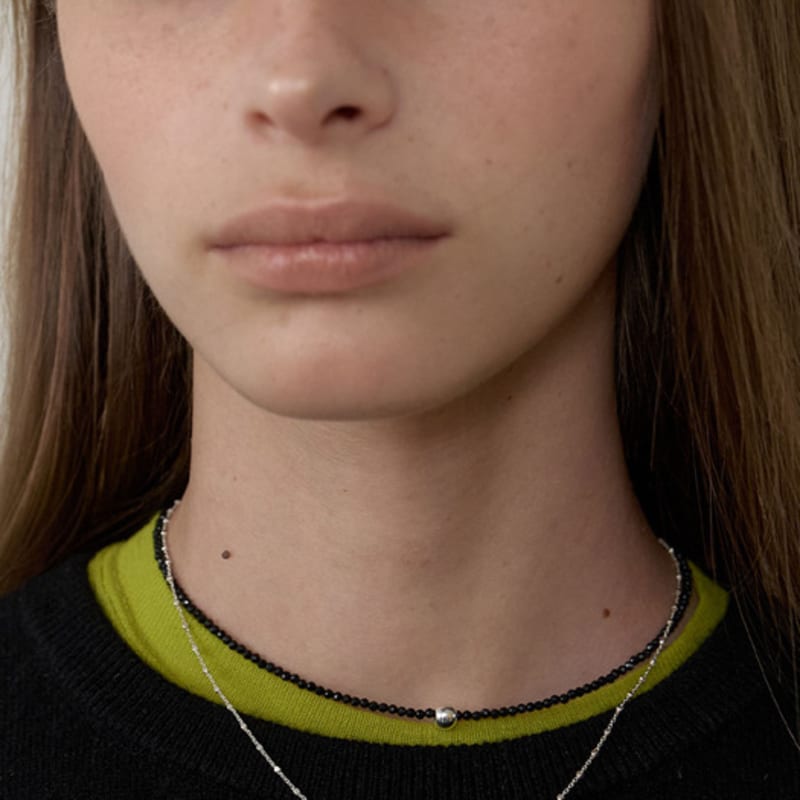 LOVE ME MONSTER [Silver] Square Dot Necklace (L253MNK100)