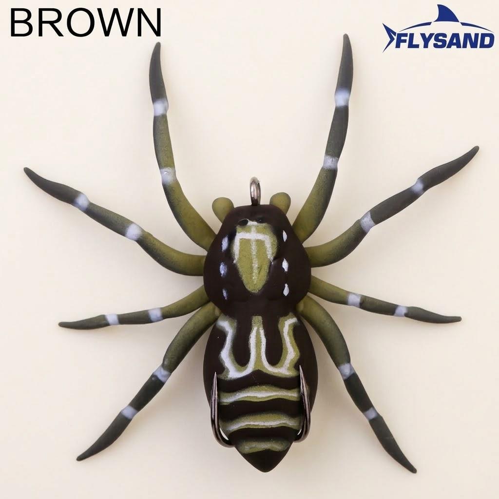 

7cm 6.4g Artificial Soft Bait Pike Carp Bass Baits Top Water Lure Lifelike Soft Spider Bait Fishing Lures Treble Hooks коричневий