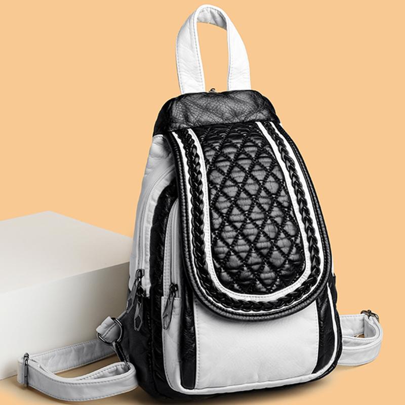 Moda Kadın Yumuşak Deri Lüks Kadın Omuz Çantası Alışveriş Seyahat Sırt Çantası