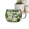 Dried Flower Double-Layer Glass Cup 300ml Heat-Resistant Dried Flower Glass Drinking Cups Coffee Mug For Home Living Room