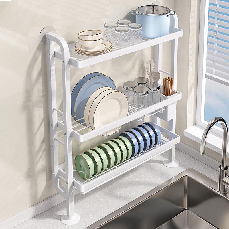 Cream Style Kitchen Sink Dish Drying Rack