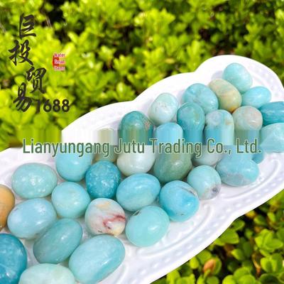 Natural Sky Blue Roller Stone Ornaments for Children's Science and Play