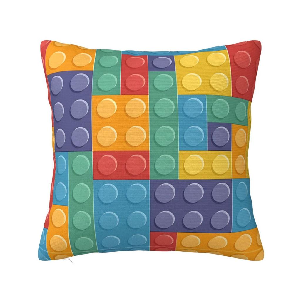 Building Blocks Loads Of Bricks Blue Square Pillow Cases Cushion Covers Awesome Polyester Decor Pillowcover for Car 18x18
