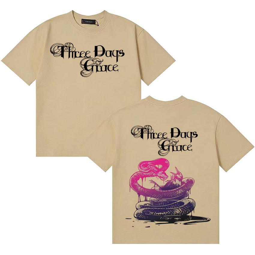 Three Days Grace Trendy Music Tshirts Cotton Harajuku Short Sleeve Tshirt  Unisex Women Y2K Teenagers High Quality T Shirt Unisex