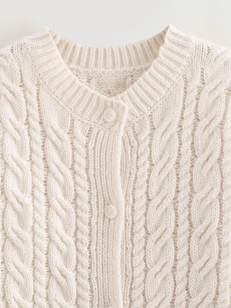 Autumn Chunky Knit Cable Long Cardigan for Women - Single-Breasted Design
