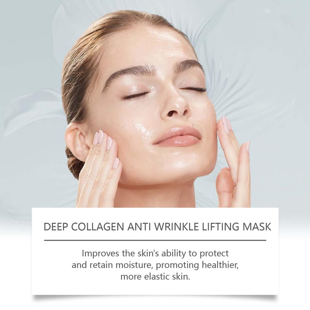 Hoygi Collagen Anti-Wrinkle Facial Mask Moisturizes, Hydrates, Tightens Skin, and Reduces Fine Lines