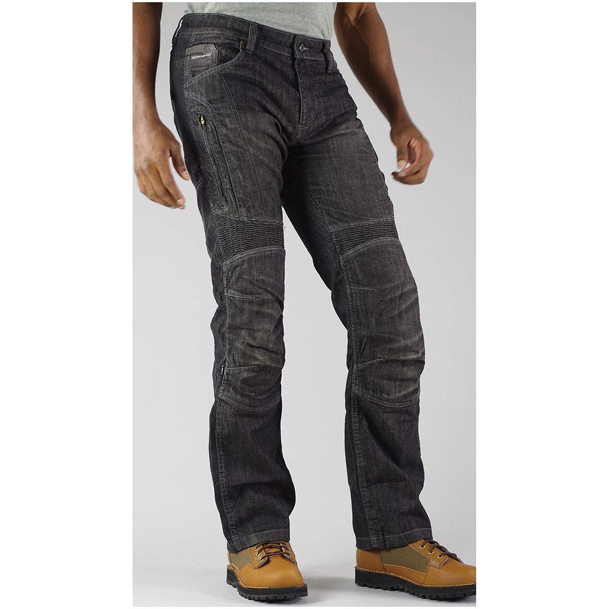 Мотоштаны KOMINE KV Jeans для круглогодичного использования, Черный, Размер 2XL (WJ-731S 1034), Всесезонная водонепроницаемая, эластичная ткань с защитой, уровень CE 2