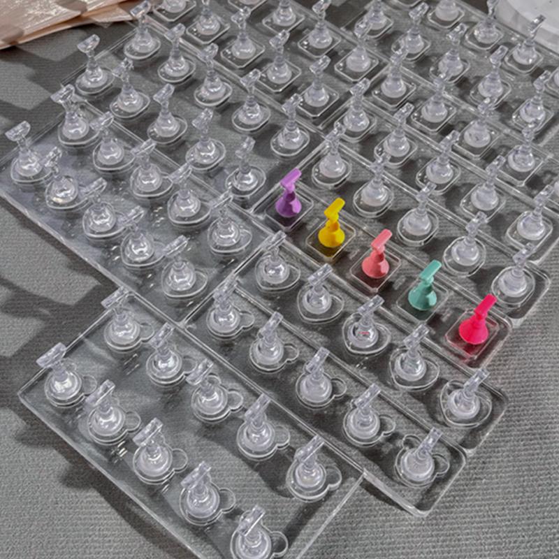 5/10 Grid Non-Magnetic Nail Stand Nail Sample Display Stand Nail Training Stand With Tray For Nail Polish Tips Nail Painting