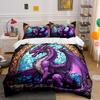 Purple Dragon Decor Set Soft Comfortable Duvet Cover Bedding Set Included 1*Duvet Cover & 2*Pillowcases, Gift